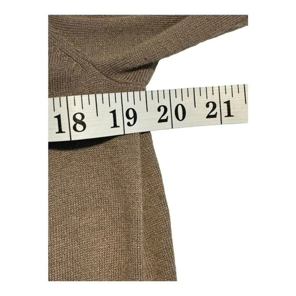 LOFT Women’s Large Tan Brown 3/4 Sleeve Open Cardigan Soft Flowy - Picture 5 of 8